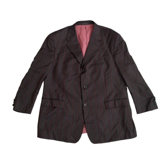 Luca Bertoni Men's Striped Blue with Red Stripes Sports Coats Jacket Blazer - Picture 1 of 6